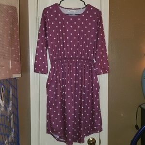 Burgundy Polka Dot Dress